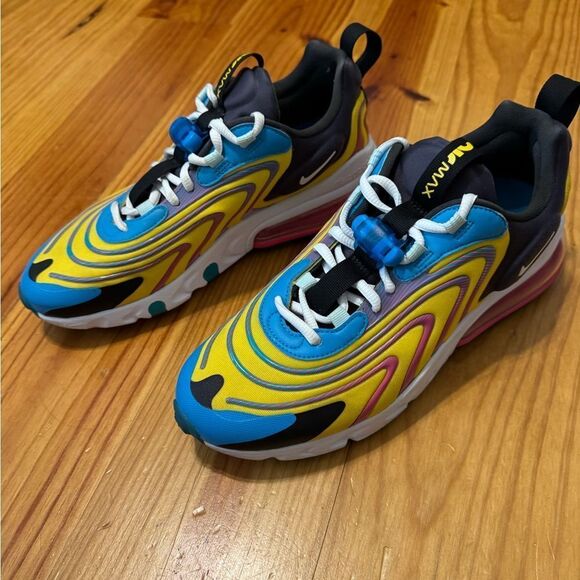 Nike Air Max 270 React ENG Mens SZ 7.5 Running Shoes Laser Blue/White/Anthracite main image 9
